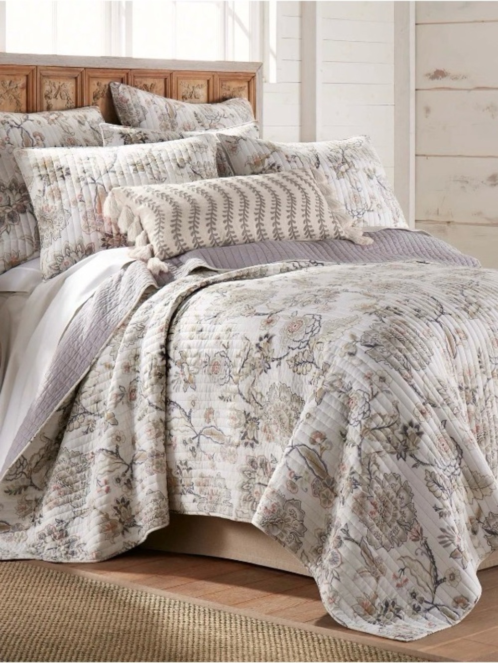Levtex Home Floral Ophelia Blush Quilt Set - 3 Piece 
106x92 in